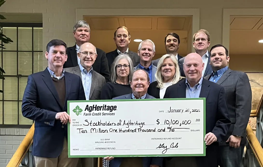 AgHeritage Farm Credit Services returns a record $10.1 million in profit sharing through Patronage Program